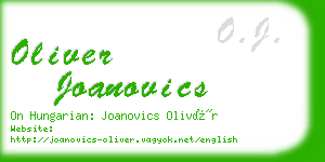 oliver joanovics business card